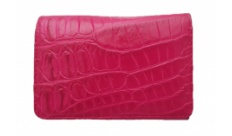 Кошелек Croco Leather розовый из кожи крокодила
