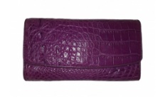 Кошелек Croco Leather фиолетовый из кожи крокодила