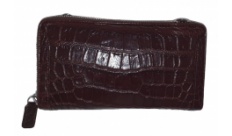 Кошелек-клатч Croco Leather из кожи крокодила коричневый