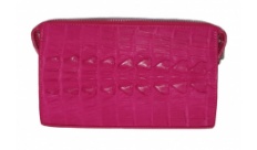 Сумка-клатч Croco Leather из кожи крокодила розовая
