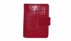 Визитница Croco Leather из кожи крокодила красная