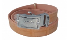 Ремень Croco Leather из кожи крокодила персиковый