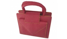Сумка Snake Leather из кожи змеи красная матовая