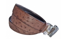 Ремень Ostrich Leather коричневый из кожи страуса