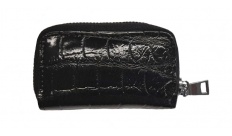 Ключница Croco Leather черная из кожи крокодила