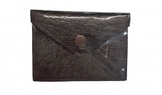 Картхолдер коричневый кожаный с тиснением под кожу слона