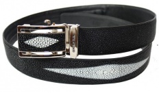 Ремень Stingrey Leather черный из кожи ската